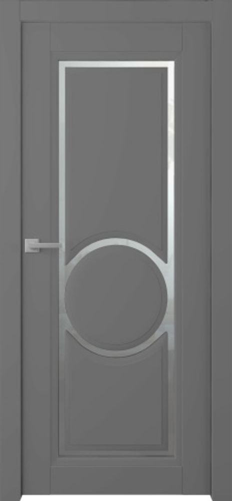 Дверь Аурум 3R / Цвет Эмаль графит / Мателюкс белый каленый / Двери Belwooddoors