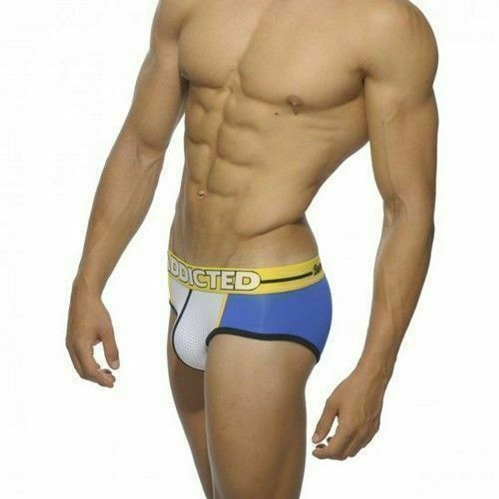 Мужские трусы брифы ADDICTED Blocking Color Brief White-Blue
