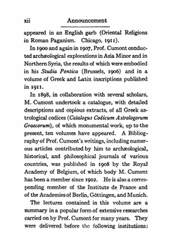Astrology and Religion Among the Greeks and Romans | Franz Valery Marie Cumont