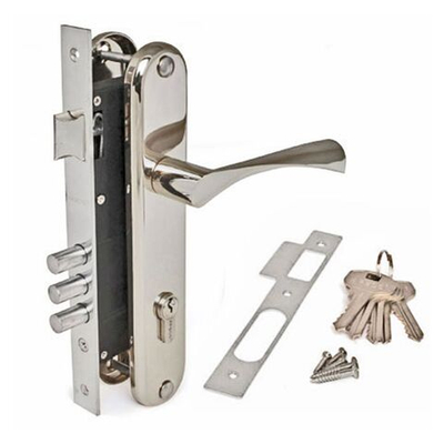 Замок врезной Apecs, 2223/60-CR, ручка в комплекте, цилиндровый, хром