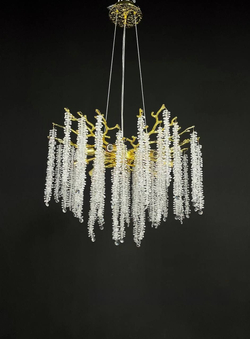 Люстра подвесная Lanbos, 8 ламп Е14, 320 Вт, до 18 кв м, золото