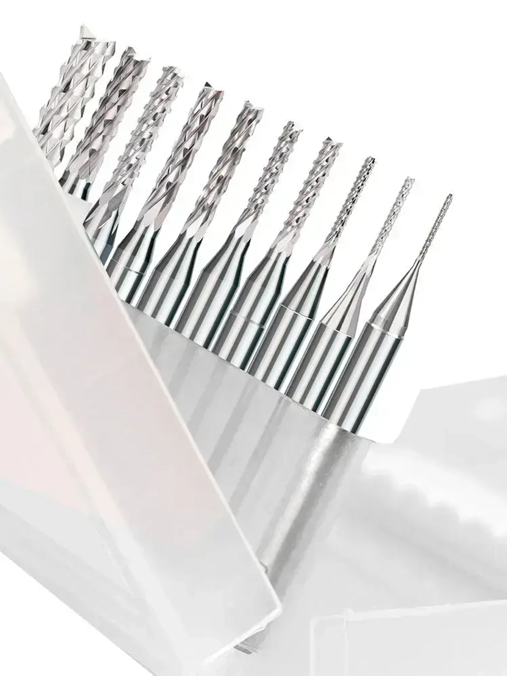 Набор фрез рашпильных кукуруза XCAN 0,8-3,175 мм для печатных плат, 10 шт.