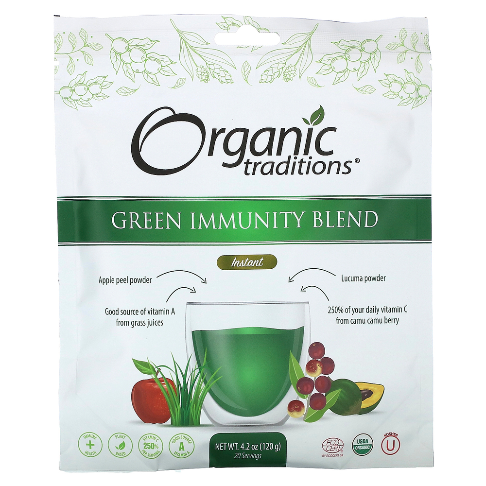 Organic Traditions, Green Immunity Blend, мгновенное действие, 120 г (4,2 унции)