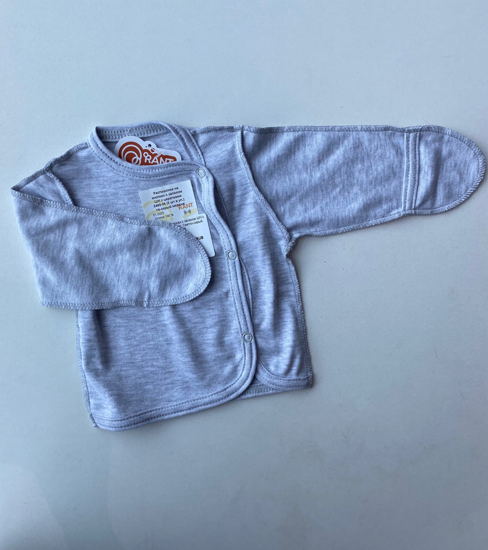 Распашонка на кнопках с запахом ШН с царапками 5469 (Цвет: тёмно-синий, Размер: 56)