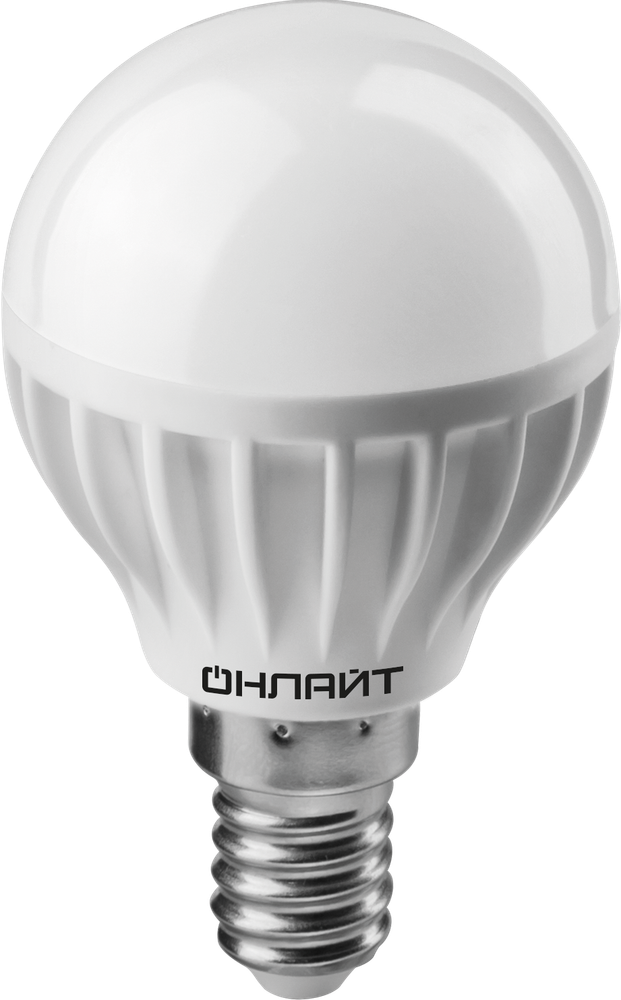 Лампа светодиодная 8W Е14 шарик 6500К 640Lm 220V (OLL-G45-8-230-6.5K-E14) ОНЛАЙТ