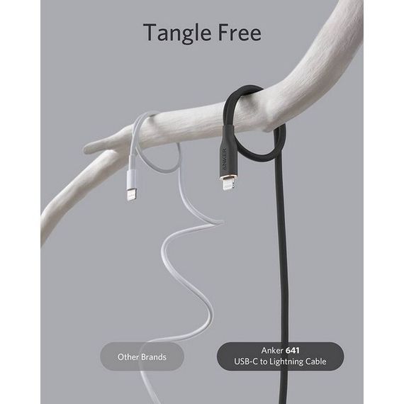 Кабель Anker PowerLine III Flow USB-C to Lightning 0.9м (A8662H11) Black