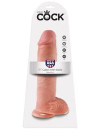 Реалистичный фаллоимитатор на присоске 11 Cock with Balls - 28 см.