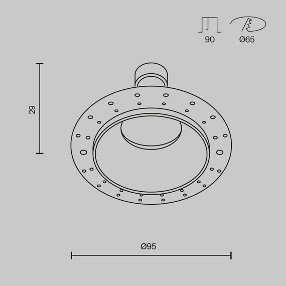 Встраиваемый светильник Maytoni Technical Downlight Share DL126-GU10-TRS-W