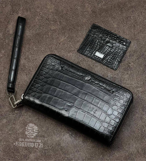 Картхолдер Brioni из кожи крокодила