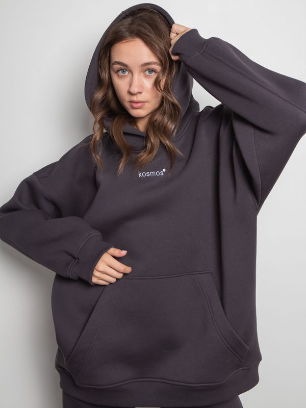 Худи женское оверсайз с начесом basis графит