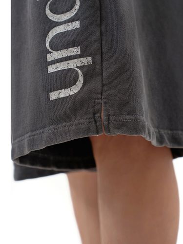 Графитовые трикотажные шорты с лого