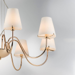 758082 Люстра подв. DIAFANO 8х40W G9 ЗОЛОТО/БЕЛЫЙ