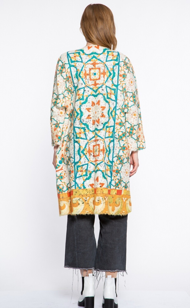 Кардиган "Скифский шик", по мотивам древнего войлочного ковра Пазырыкской культуры восточных скифов, более 2000 тыс. лет