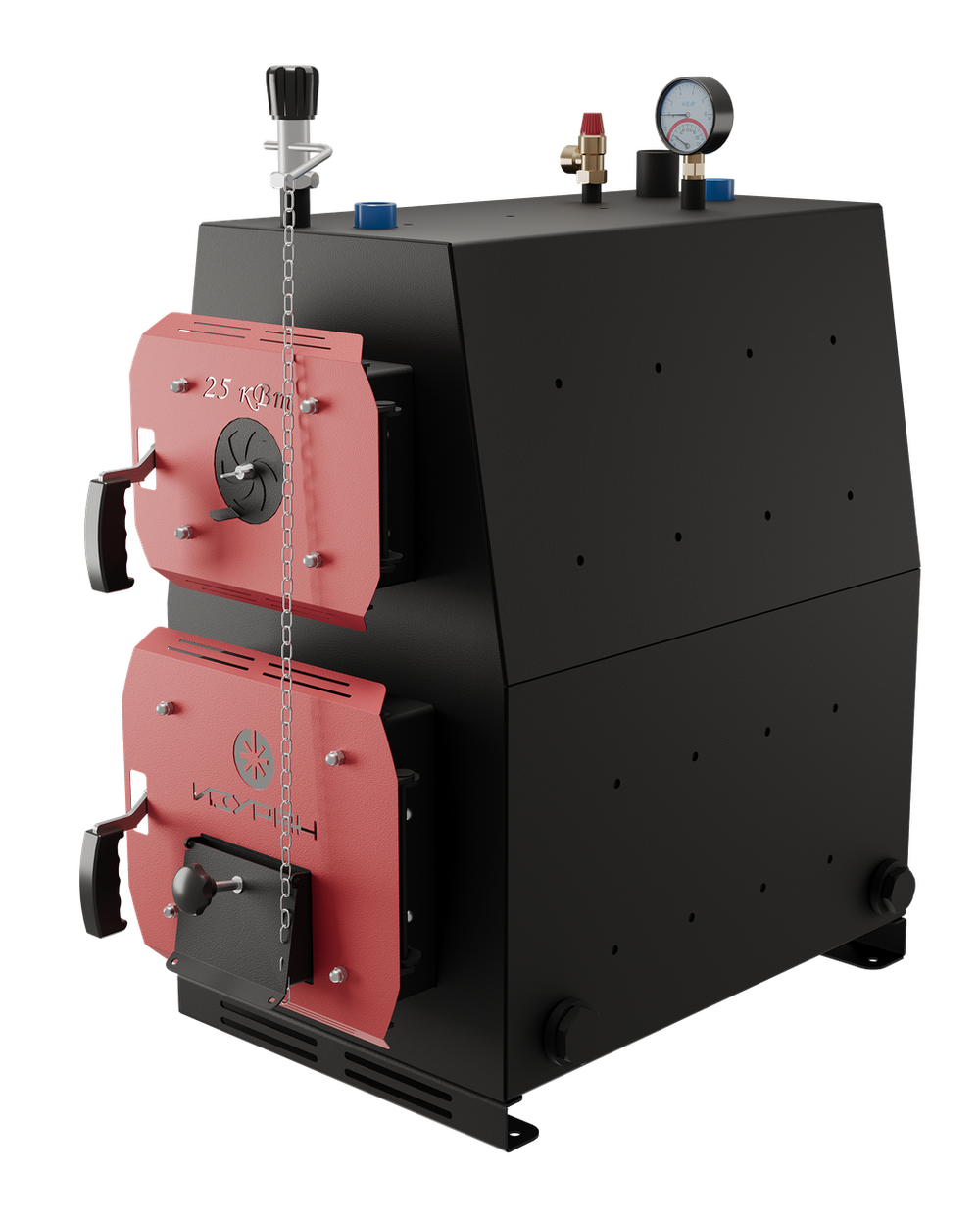 Твердотопливный котел длительного горения Изуран-25 на 25 кВт. Отапливаемое помещение до 675 куб.м. Производитель - Изуран