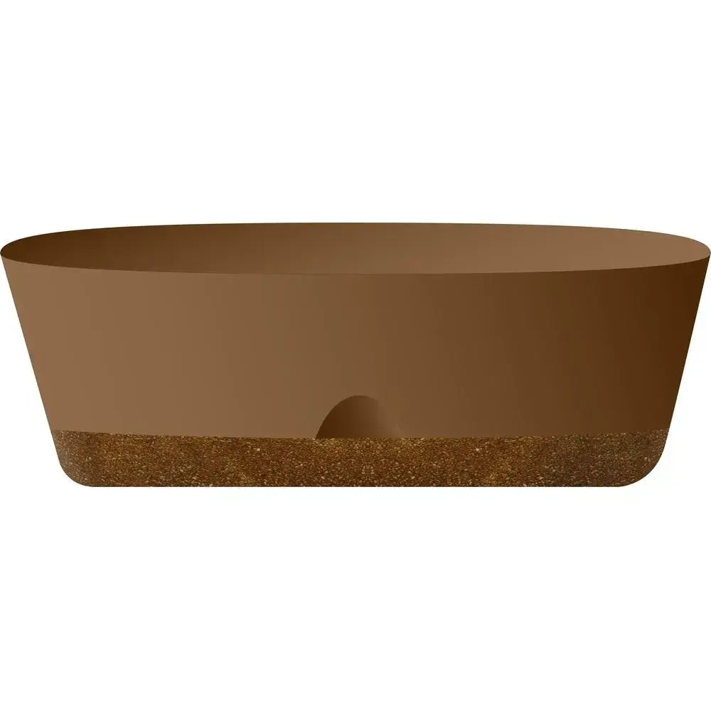 Горшок овальный InGreen WOOD для суккулентов, 25 см молочный шоколад/бук