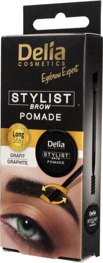 Тушь и гель для бровей Delia Delia Cosmetics Eyebrow Expert Pomada do brwi Grafit 1szt