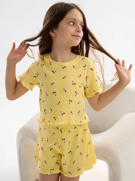 Пижама лапша домашняя с шортами