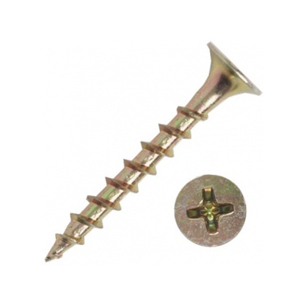 Саморез для крепления ГКЛ к дереву, желтый цинк 3,5x19