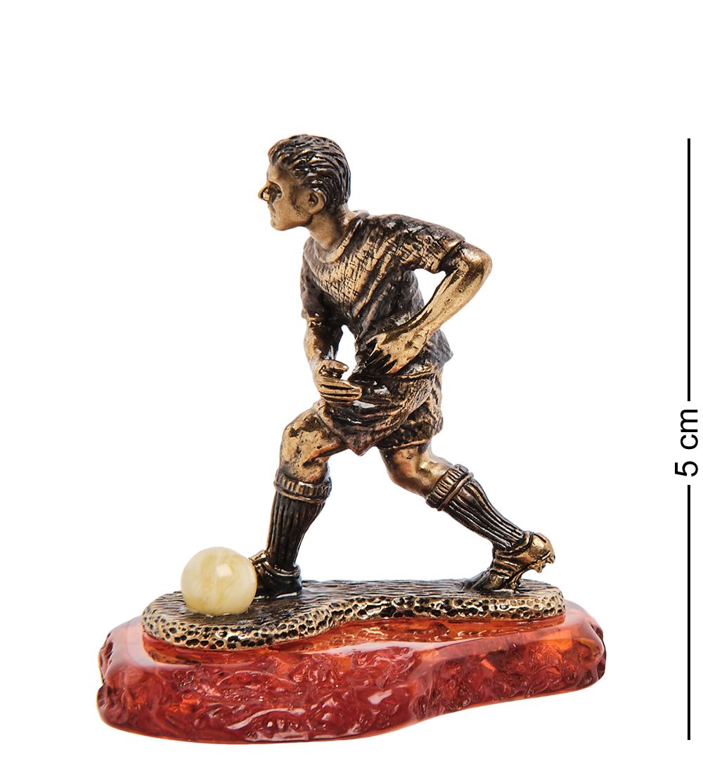 Народные промыслы AM-3202 Фигурка «Футболист» (латунь, янтарь)