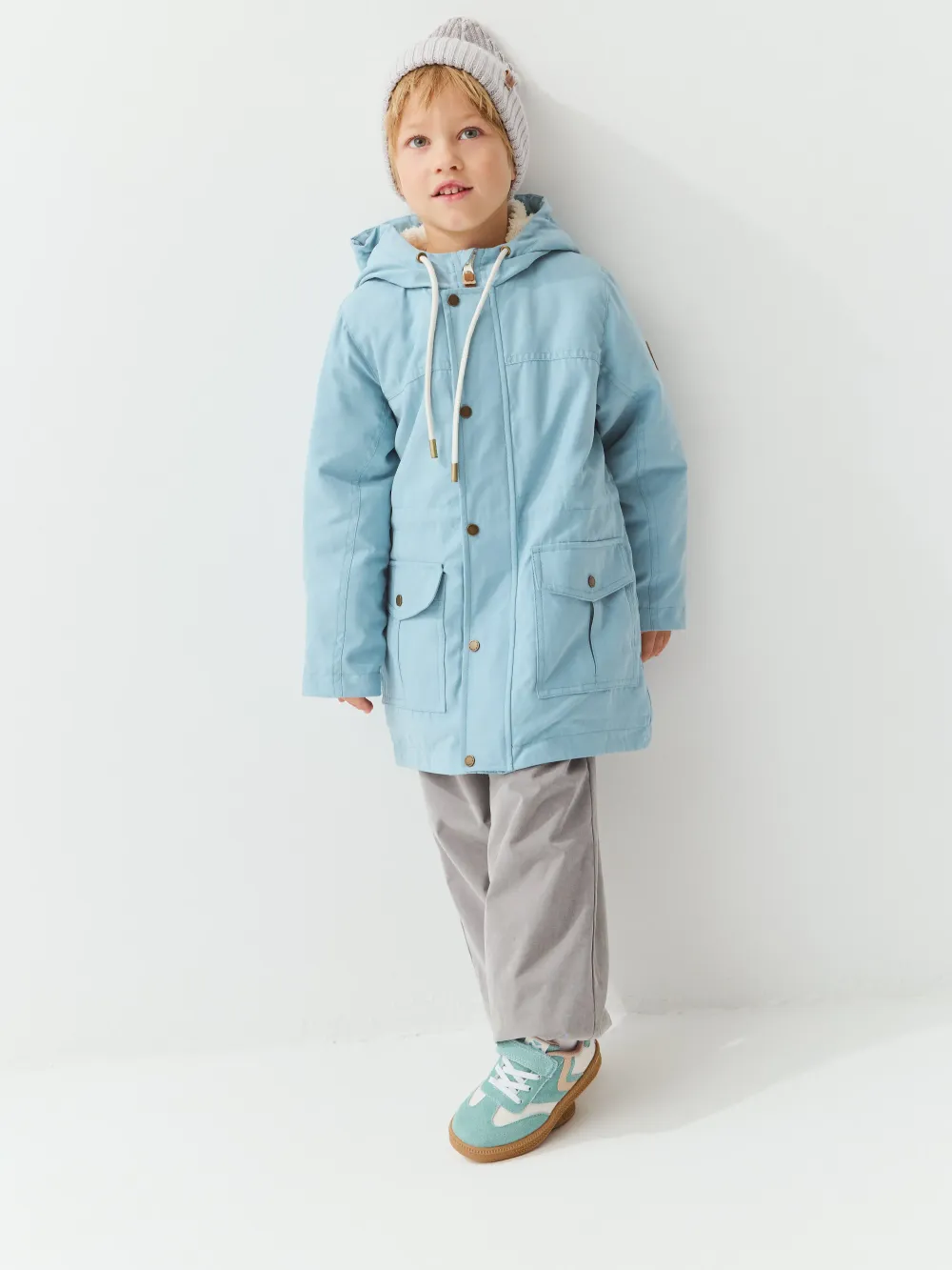 Парка демисезонная на меху "Голубой камень"