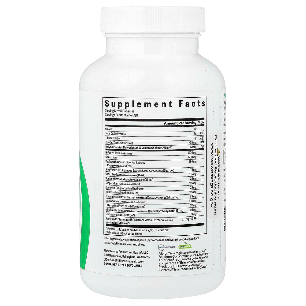 Seeking Health, питательные вещества для кишечника, 150 капсул