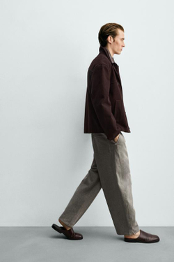 ZARA БРЮКИ BALLOON FIT, СЕРЫЙ/СИНИЙ