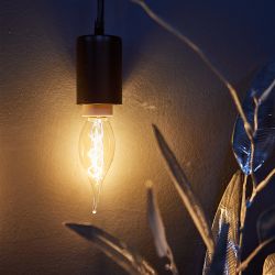 IL-V-CW35-60-GOLDEN-E14 ZW01 Лампа накаливания Vintage. Форма свеча на ветру. Форма нити ZW. Картон. ТМ Uniel