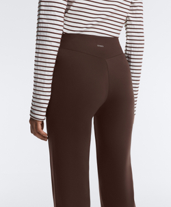 OYSHO Расклешенные брюки с высокой посадкой и эффектом неопрена, коричневый