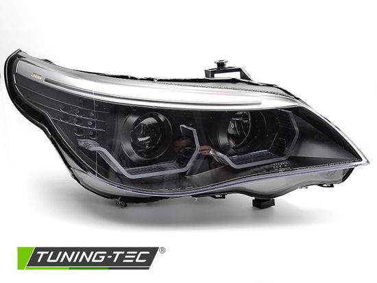 Фары передние ANGEL EYES LED 3D BLACK для BMW E60 E61 03-07
