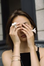 Кольцо Цветок, керамика