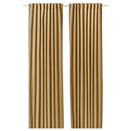 IKEA SANELA  (ИКЕА САНЕЛА)  -  Штора, 2 шт, на ленте/бежевый/желтый, 140x300 см