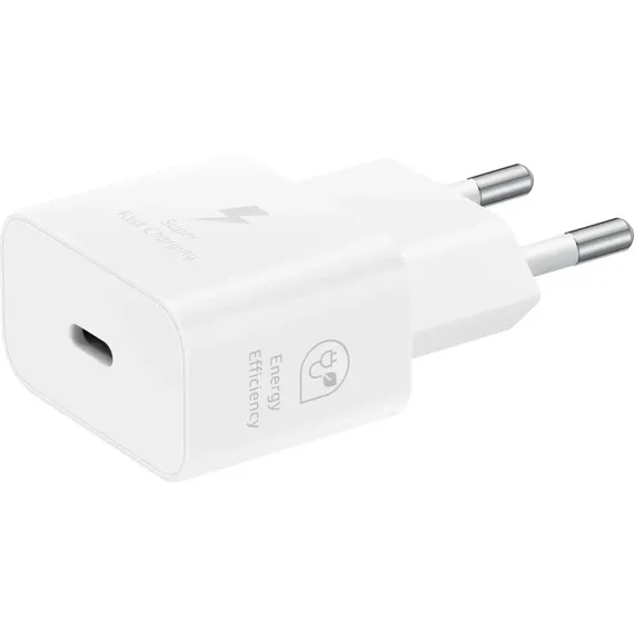 Зарядный блок Samsung Type-C 25W белого цвета