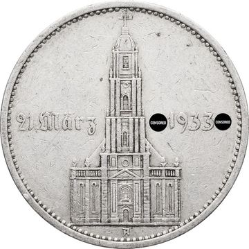 5 рейхсмарок 1934 Германия (Третий Рейх) "A" «Годовщина нацистского режима — Гарнизонная церковь в Постдаме»