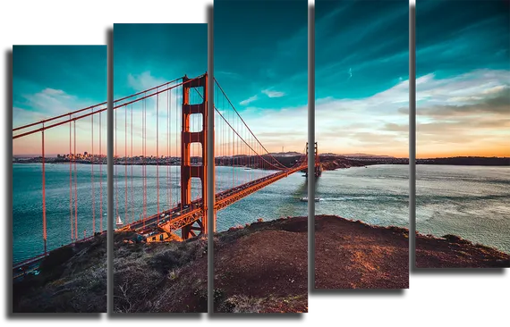 Модульная картина "Мост Золотые Ворота"