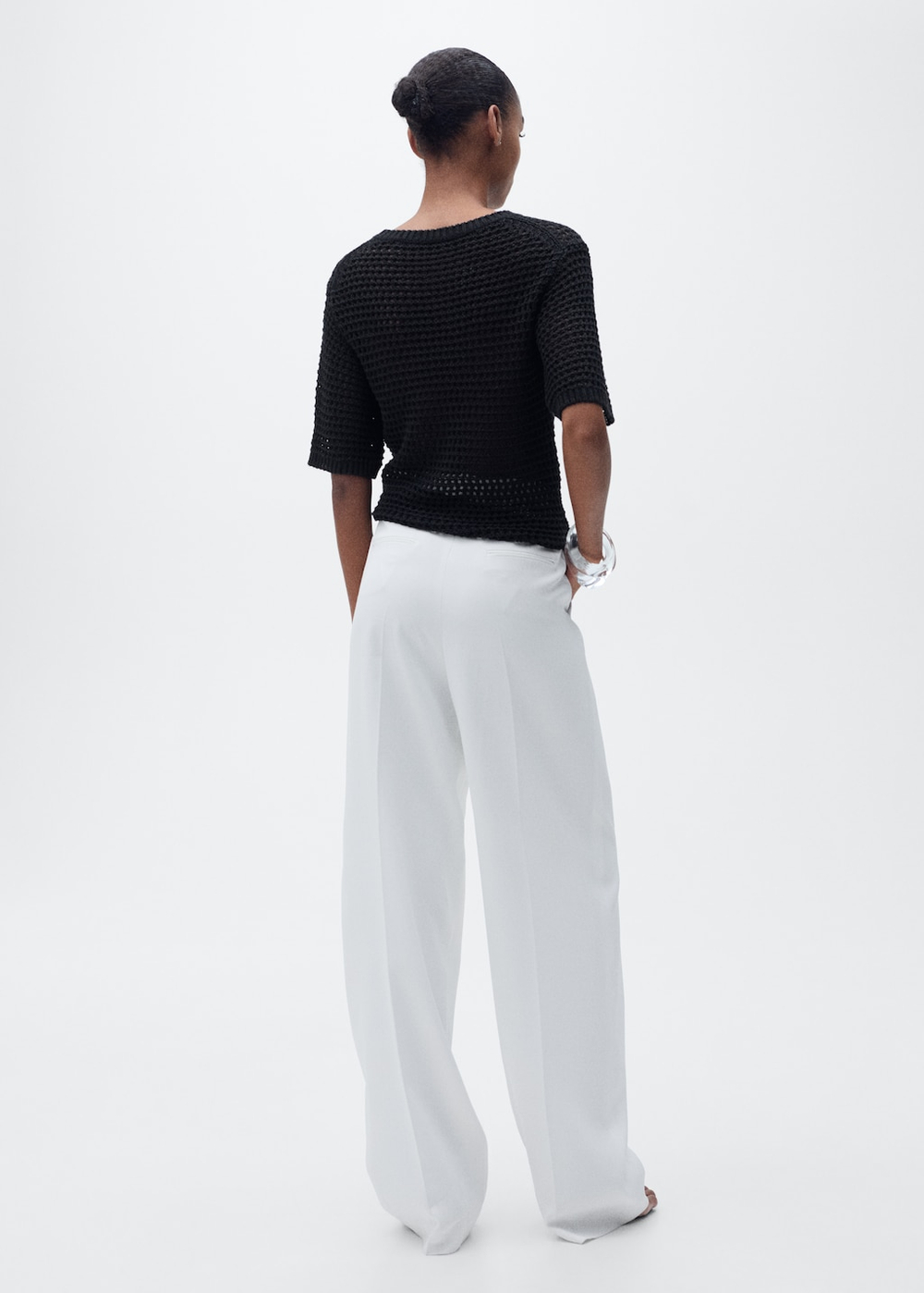 Джемпер кроше с короткими рукавами