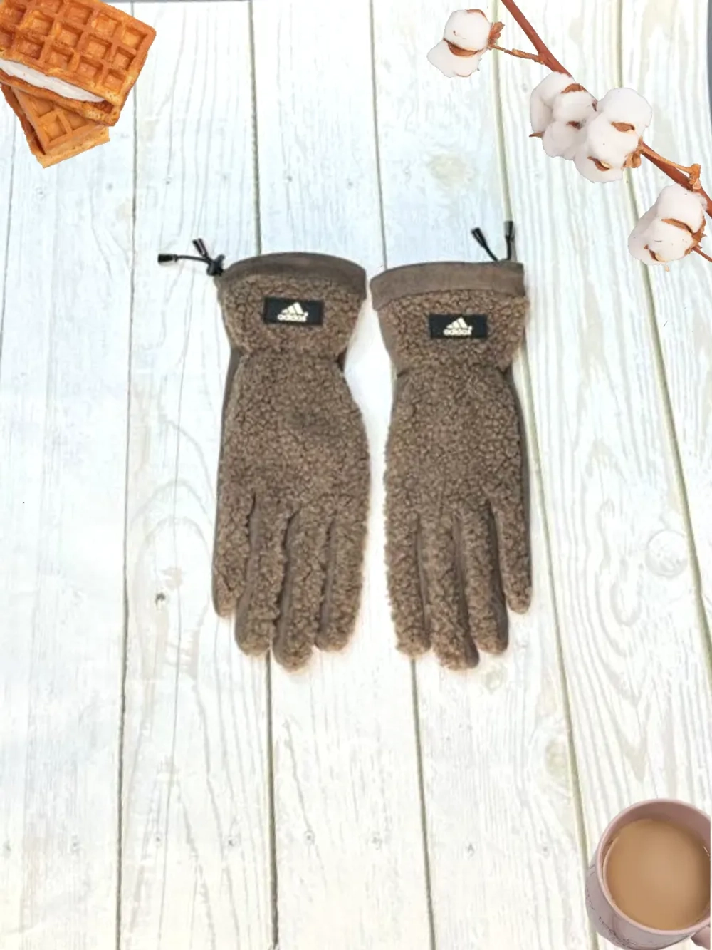 перчатки демисезонные теплые флисовые Adidas