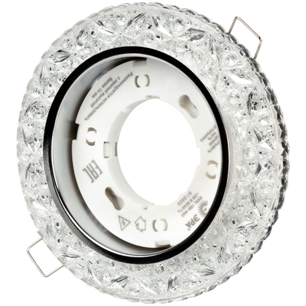 Светильник встраиваемый cо светодиодной подсветкой ЭРА DK LD25 SL/WH под лампу GX53 прозрачный | Встраиваемые LED светильники