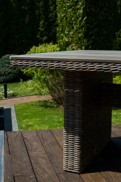 Обеденный лаунж-стол из искусственного ротанга ВЕНЕЦИЯ  180 (цвет: коричневый)