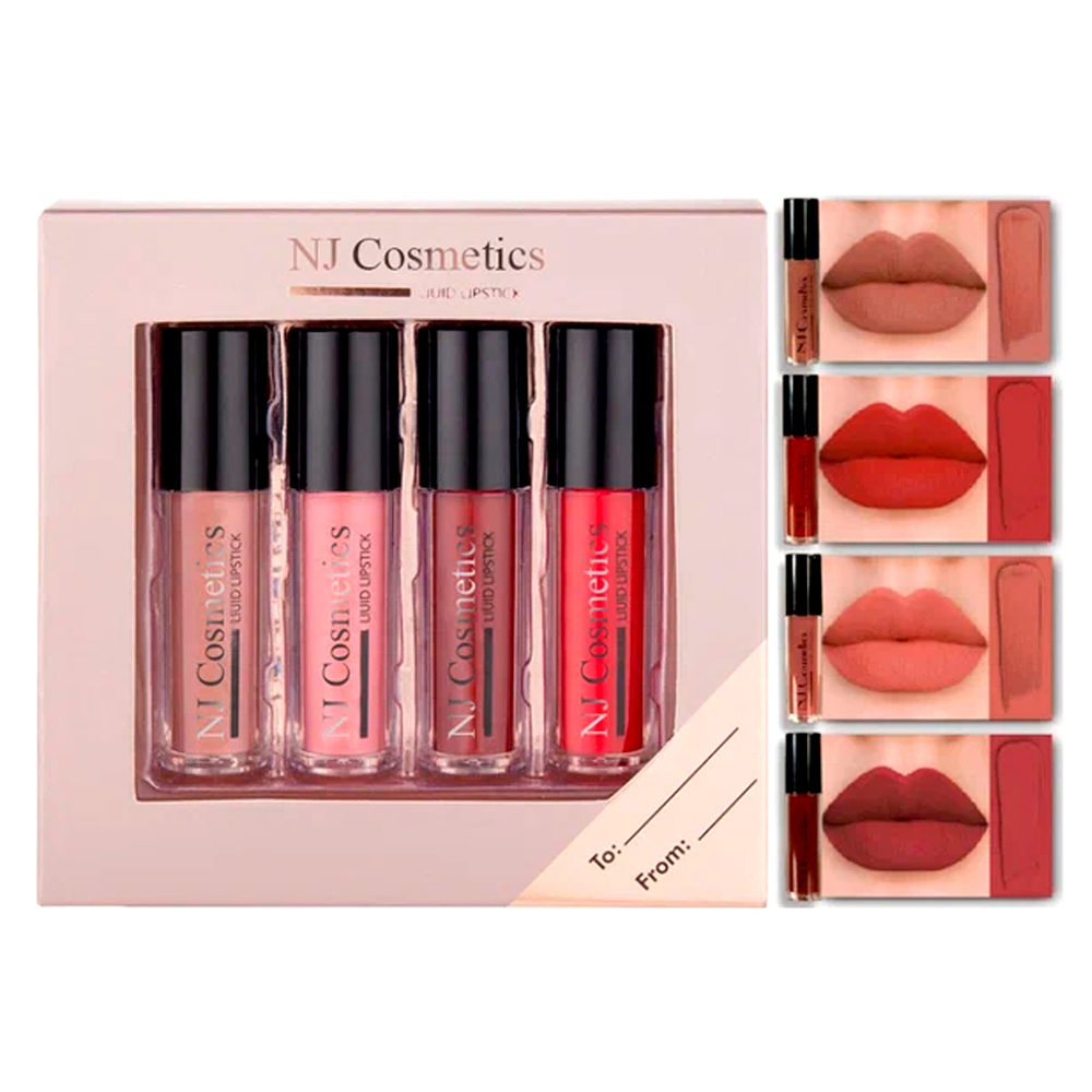 Набор блесков для губ NJ Cosmetics liquid lipgloss (тон 02)