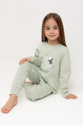 пижама  для девочки  К 1567/морская пена,овечки