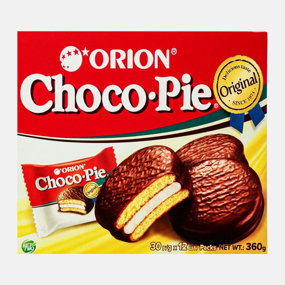 Пирожное бисквитное в шоколадной глазури Orion Choco Pie 360г в ассортименте