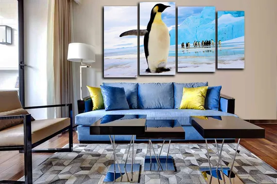 Модульная картина "Пингвин на льду"