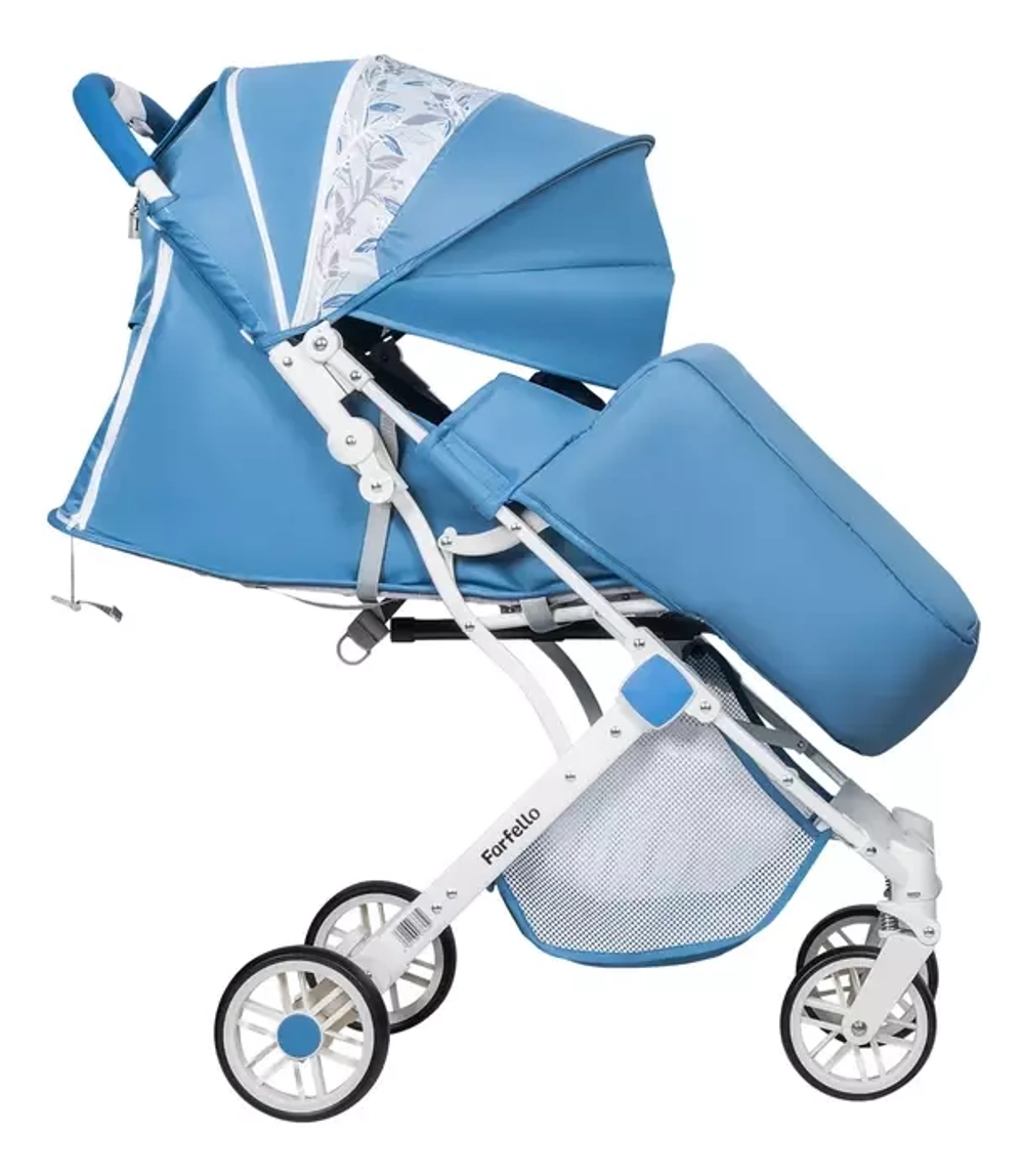 Коляска детская прогулочная Farfello Comfy Go (Blue/colorful white frame CG-102)