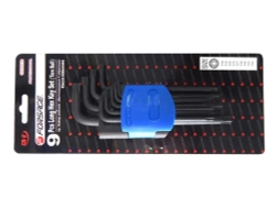 Набор ключей TORX Г-образных длинных с шаром, 9пр. (Т10, Т15, Т20, Т25, Т27, Т30, Т40, Т45, Т50),в пластиковом держателе Forsage F-5098LB