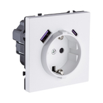 Розетка штепсельная SCHUKO 16A/250 В с USB A+C 20W, белый матовый Kollinger Eclipse EC-016WH