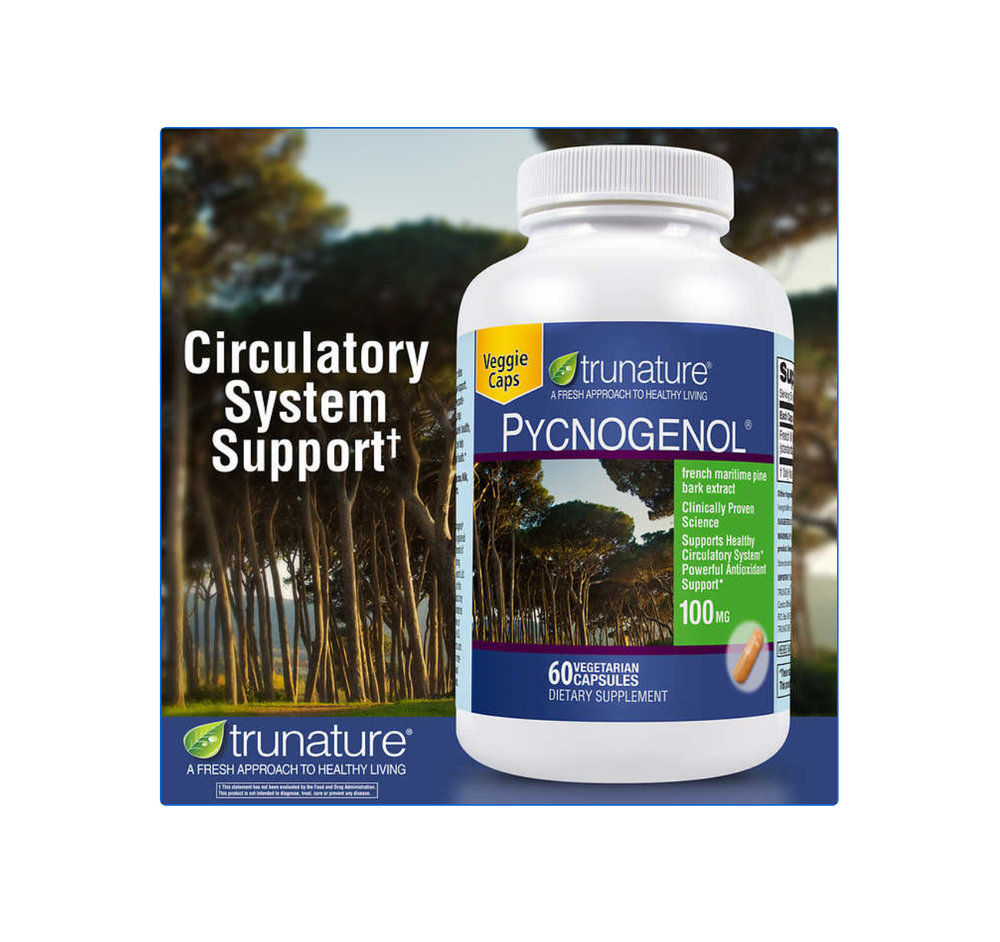 Trunature Pycnogenol 100 мг, 60 вегетарианских капсул
