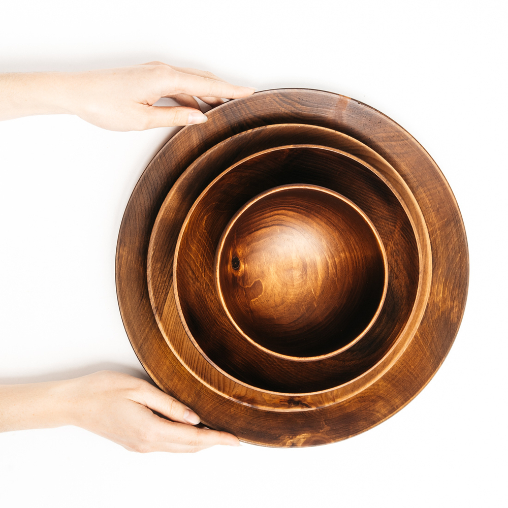 Набор деревянных тарелок блюдо Art of Siberia из древесины Сибирского Кедра TN47