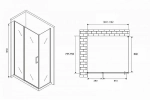 Душевой уголок ABBER Sonnenstrand AG04110BS-S75B 110x75 стекло прозрачное/профиль черный