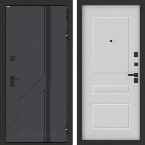 Входная металлическая дверь Бункер БН-12 Веллюто верде ФЛ-711 Белый софт