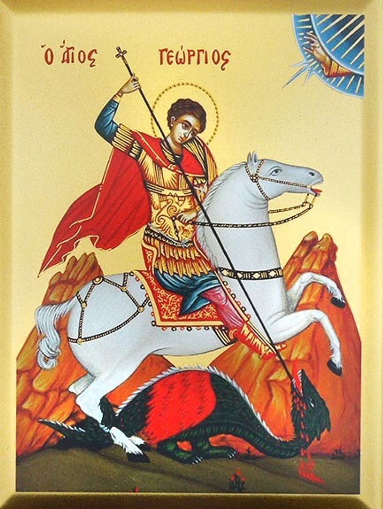 Икона великомученик Георгий (на коне): 140х100 (Греция)